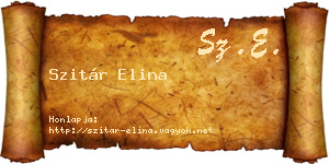 Szitár Elina névjegykártya
