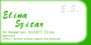 elina szitar business card